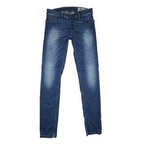 Diesel Troxer Jeans Mens 30x32 Slim Skinny Stretch Blue Button Fly Denim‎